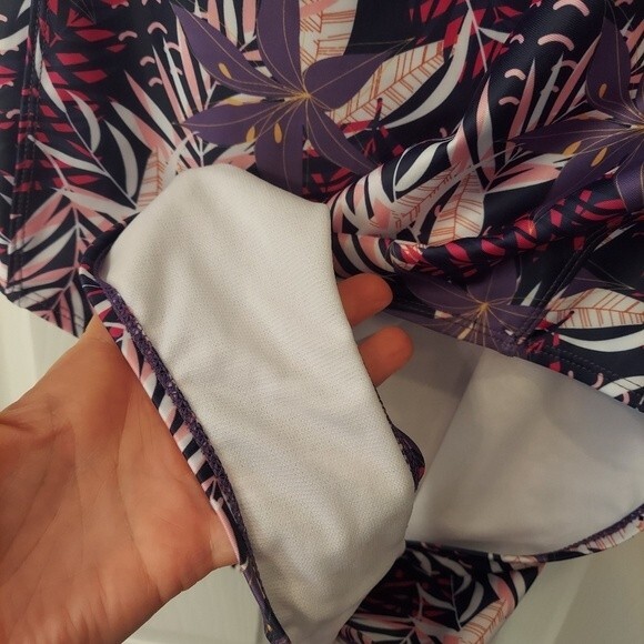 Nicole Miller purple floral raspberry sorbet Racerback One-piece Swimsuit 3X NWT - Picture 11 of 14